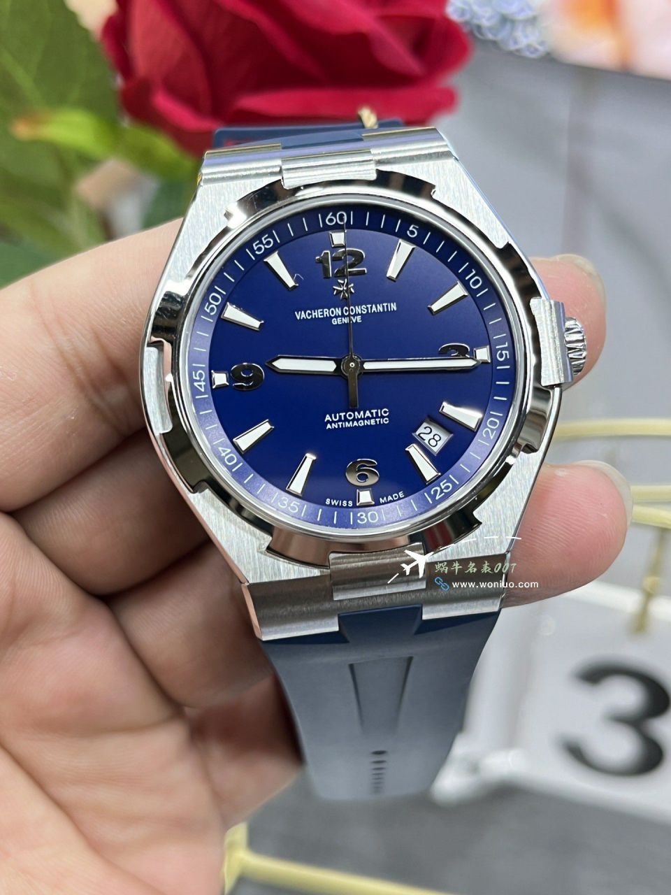 PPF Vacheron Constantin Overseas  series TOP clone watch blue surface  rubber strapP47040/000A-9008 / JS270