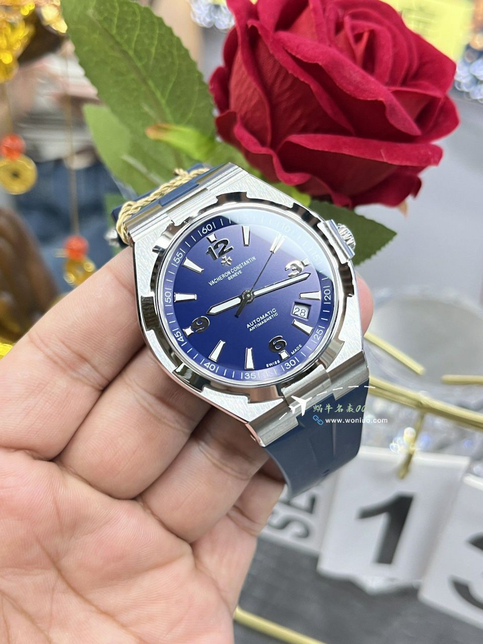PPF Vacheron Constantin Overseas  series TOP clone watch blue surface  rubber strapP47040/000A-9008 / JS270