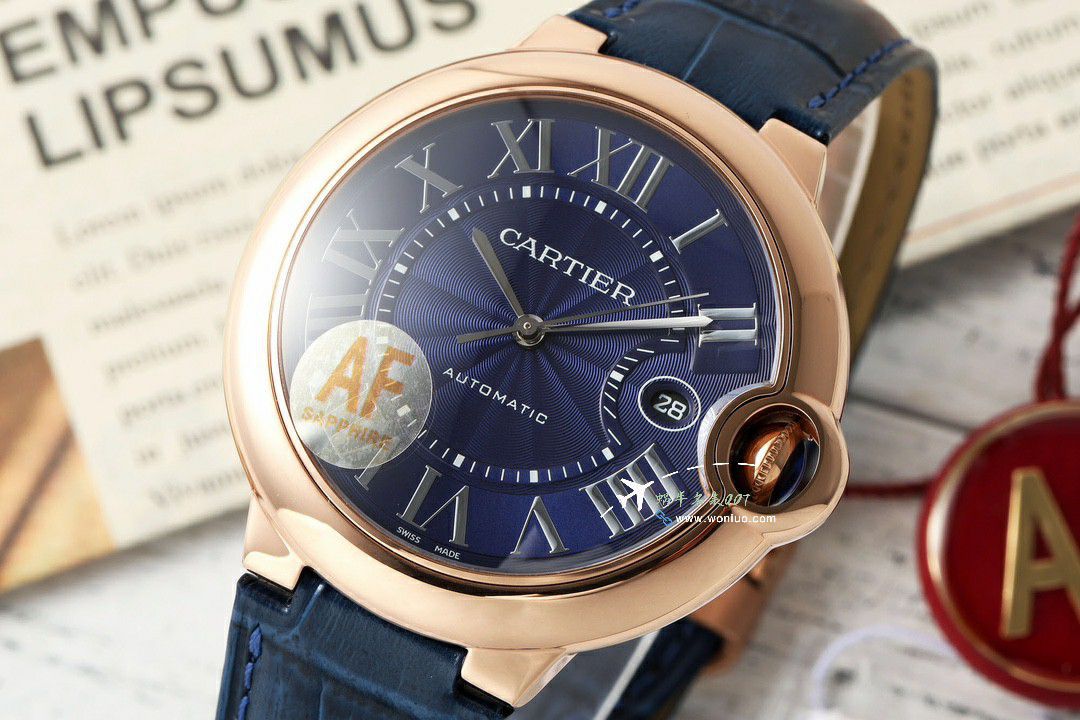 AF Cartier blue balloons42mm men 装TOP clone watchW6920042 watches  / K355