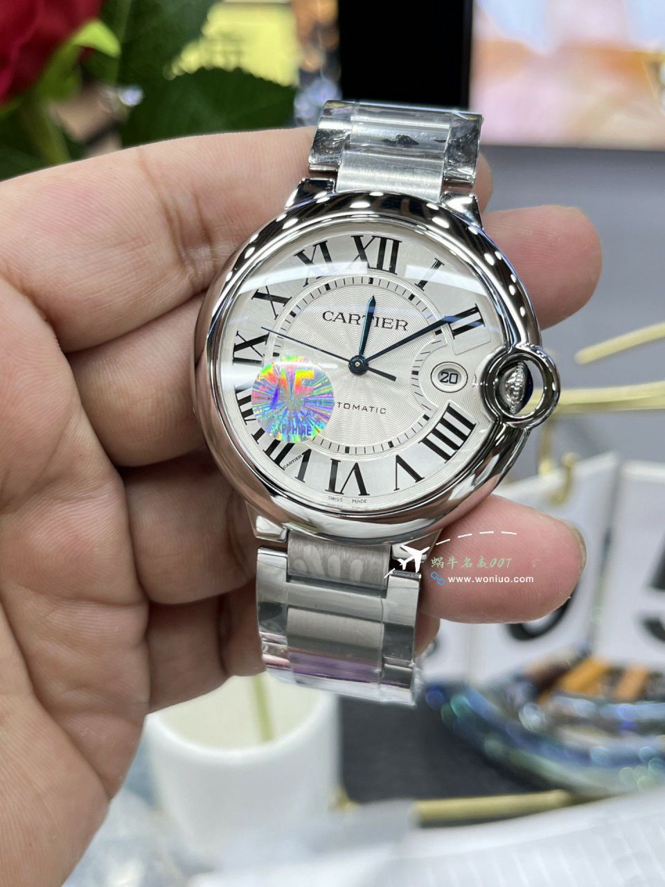 AF Cartier blue balloons men style 42mm clone WE9009Z3 watches  / K363