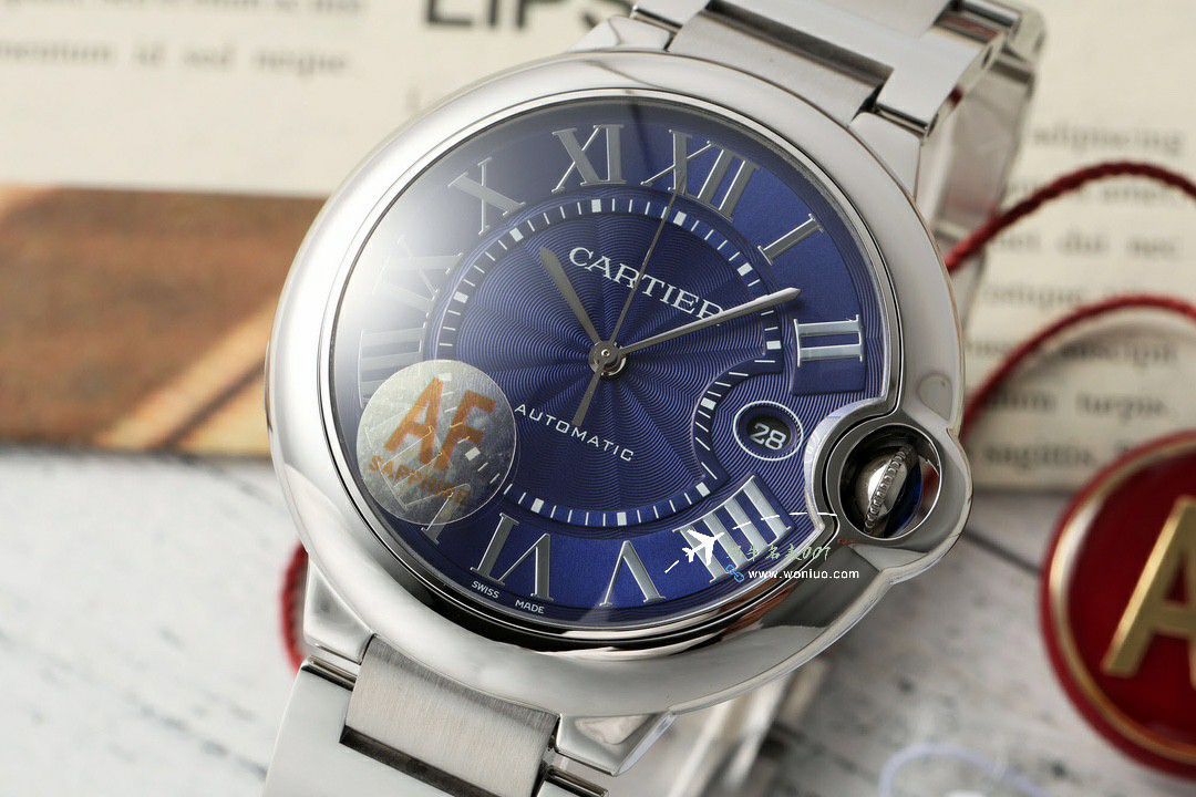 AF Cartier blue balloons men style 42mm clone WE9009Z3 watches  / K363
