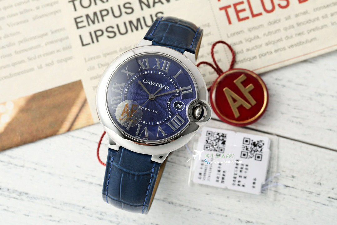 AF Cartier blue balloons men style 42mm clone WE9009Z3 watches  / K363