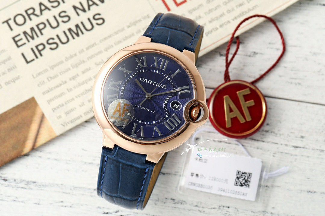 AF Cartier blue balloons men style 42mm clone WE9009Z3 watches  / K363