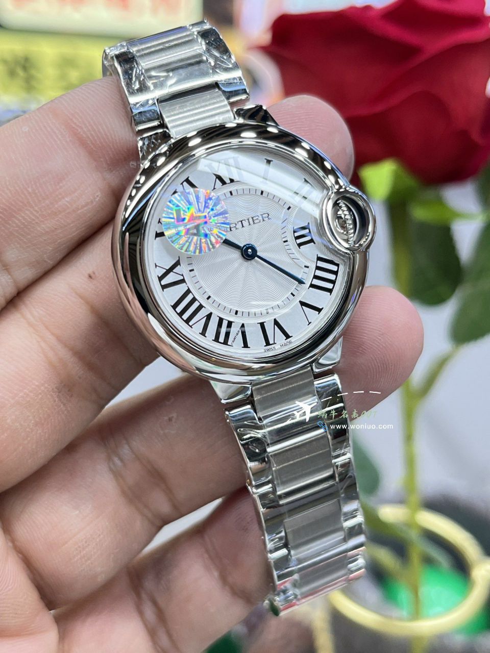 AF Cartier blue balloons 33mm quartz movement  clone   Women  watch series WSBB0047 watches  / K367