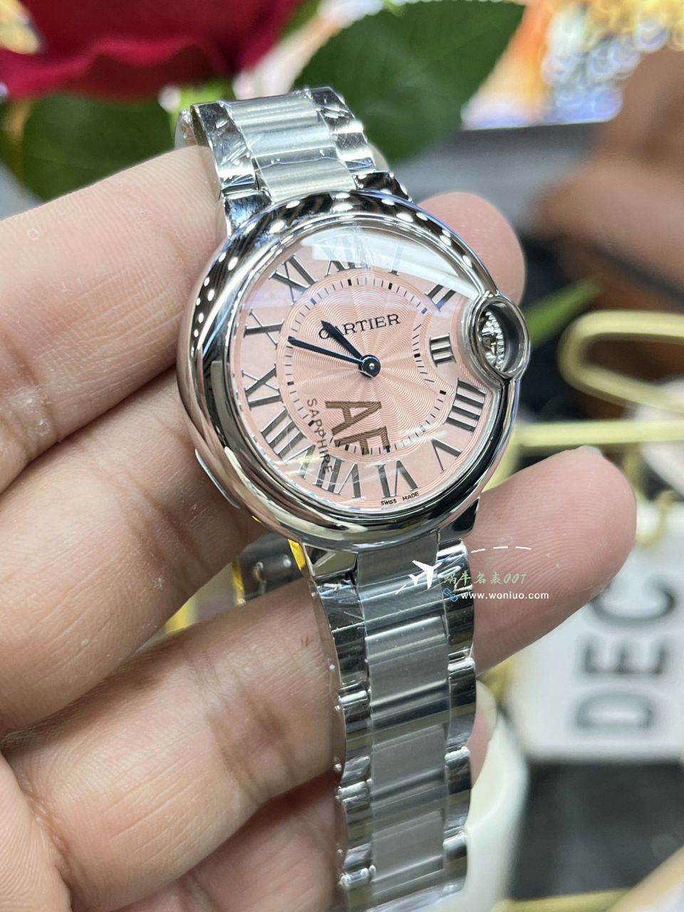 AF Cartier blue balloons 33mm quartz movement  clone   Women  watch series WSBB0047 watches  / K367