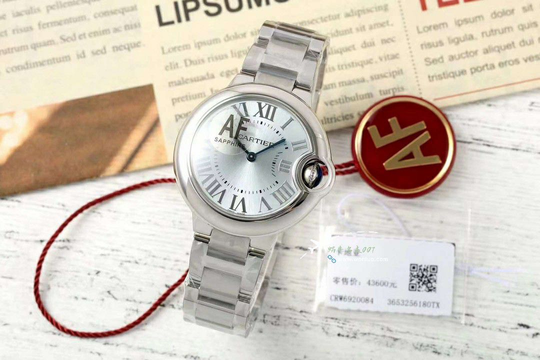 AF Cartier blue balloons 33mm quartz movement  clone   Women  watch series WSBB0047 watches  / K367
