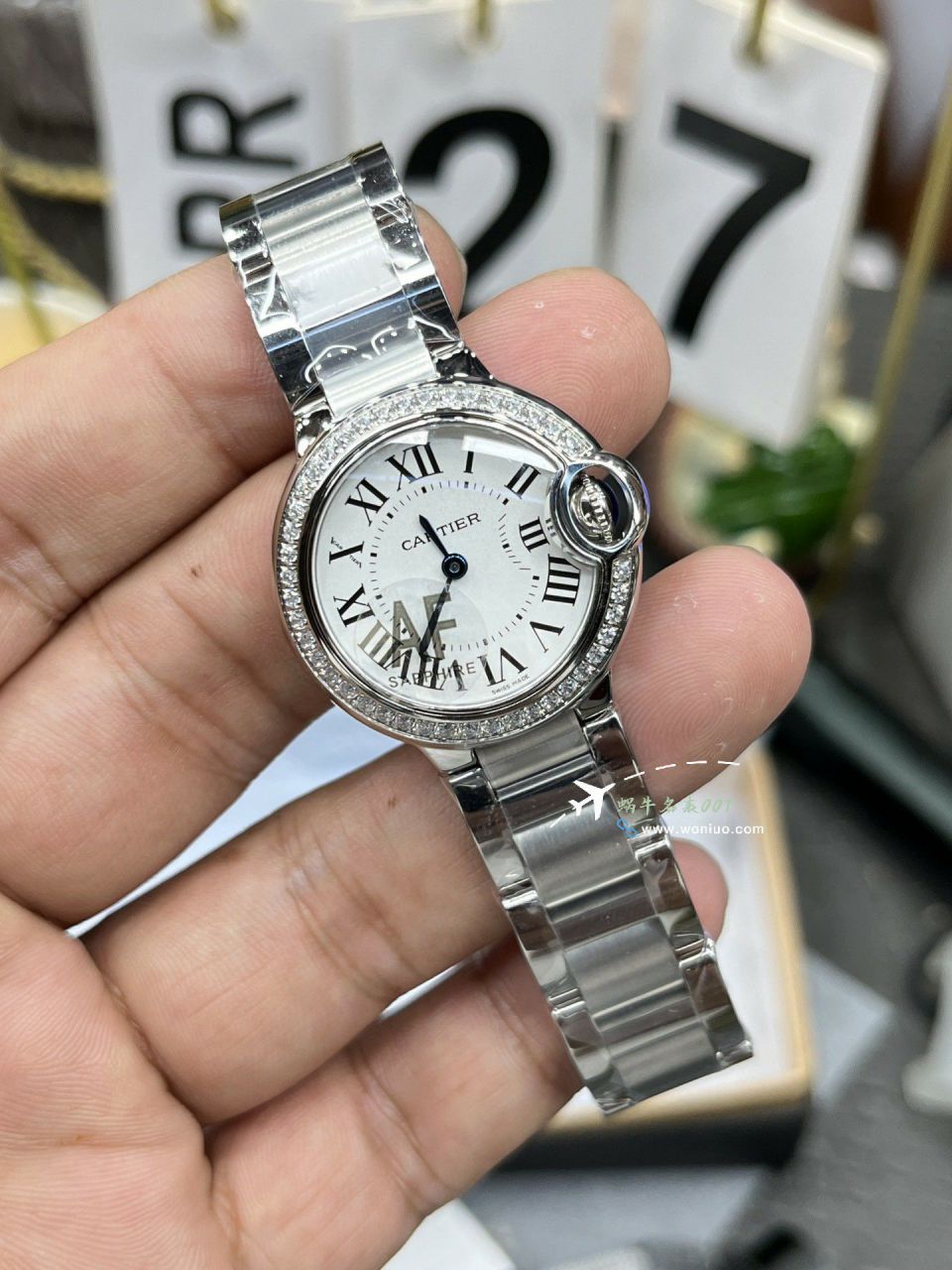 AF Cartier blue balloons women  28  mm TOP clone watchW4BB0015，W4BB0029 watches  / K370
