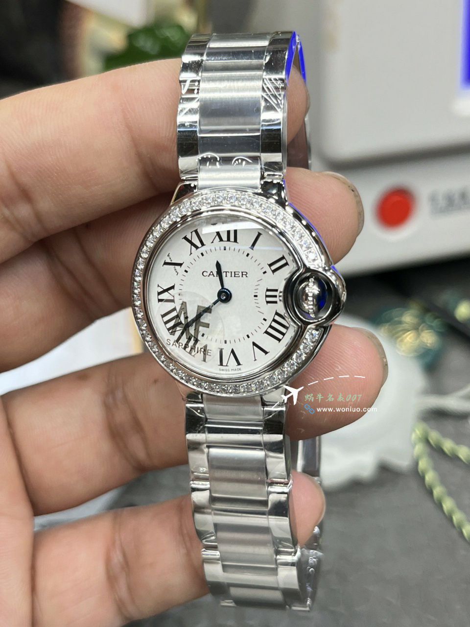 AF Cartier blue balloons women  28  mm TOP clone watchW4BB0015，W4BB0029 watches  / K370