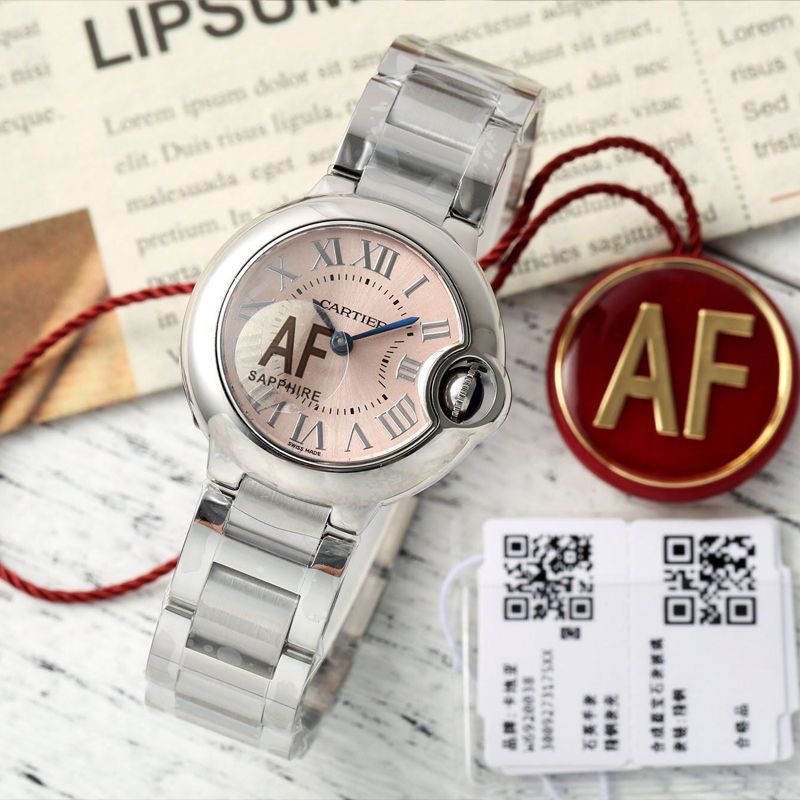 AF  clone  Women watchCartier blue balloons28mm series W6920038 watch