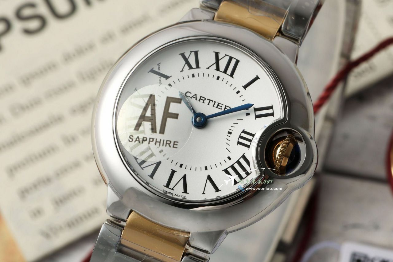 AF  clone  Women watchCartier blue balloons28mm series W6920038 watch / K372