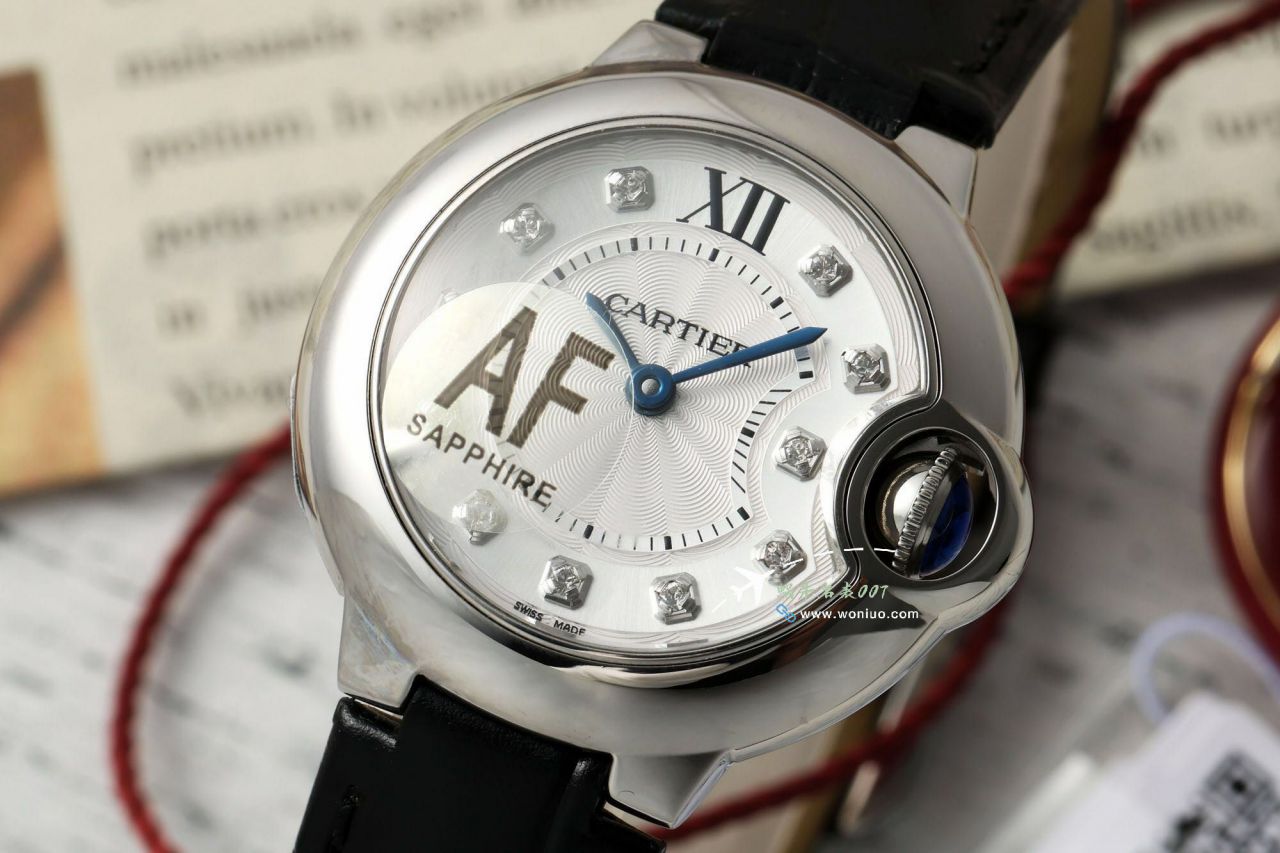 AF  clone  Women watchCartier blue balloons28mm series W6920038 watch / K372