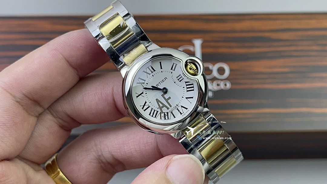 AF Cartier blue balloons28mm  Women  watch clone  series W69007Z3 watches  / K373