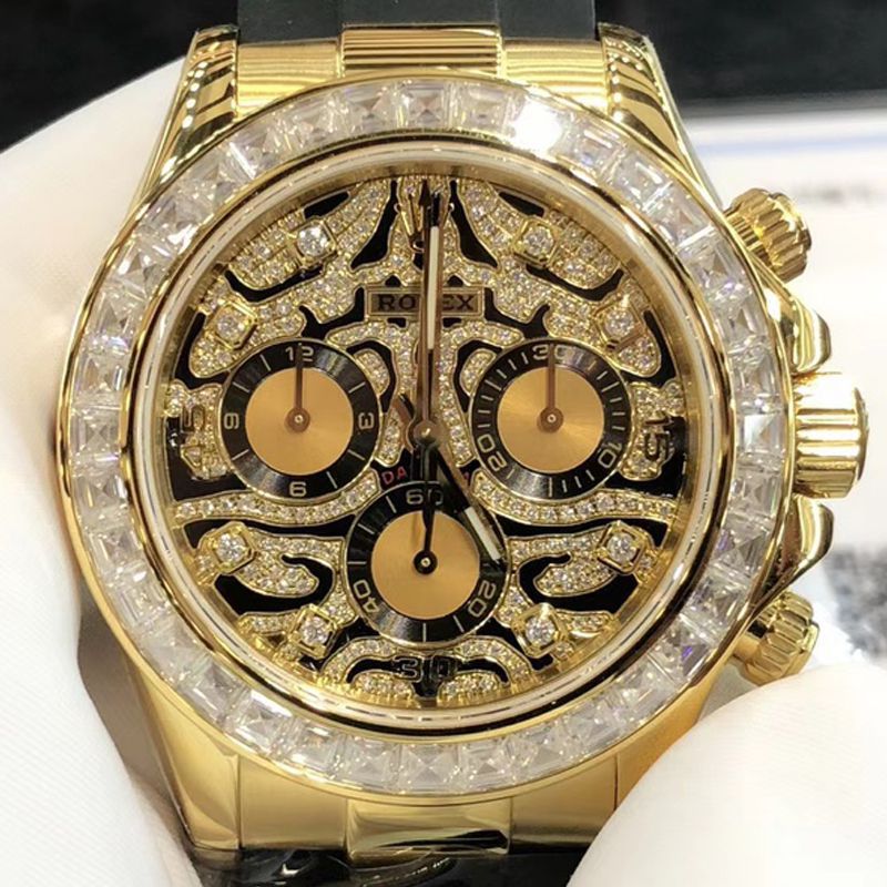  Ultra-high-end  Customized Rolex Cosmograph  gold 虎 Daytona  clone watch116588 TBR watches 