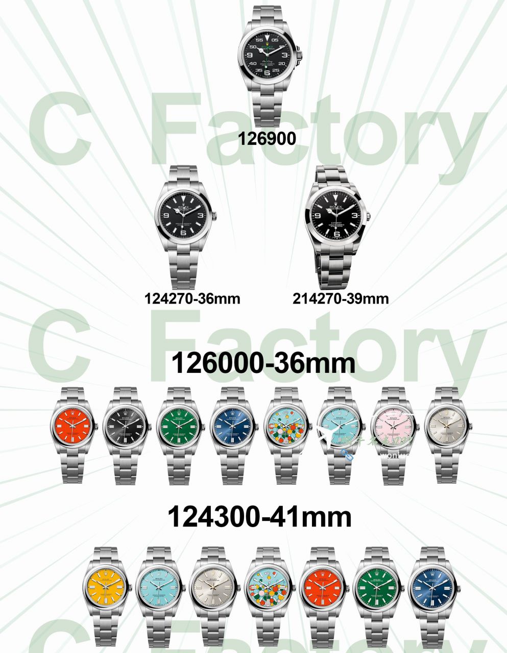 clean Factory Rolex Oyster Perpetual 41mm clone watch series m124300-0005 watches  / R881