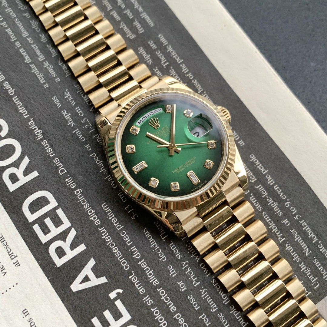 Rolex Day-Date 烟熏渐变绿  clone watch m128238-0069 watches  / R888