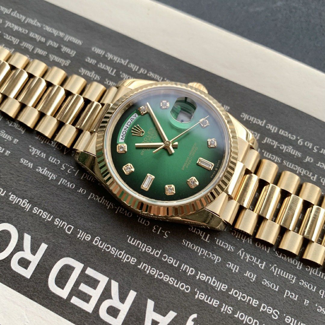 Rolex Day-Date 烟熏渐变绿  clone watch m128238-0069 watches  / R888