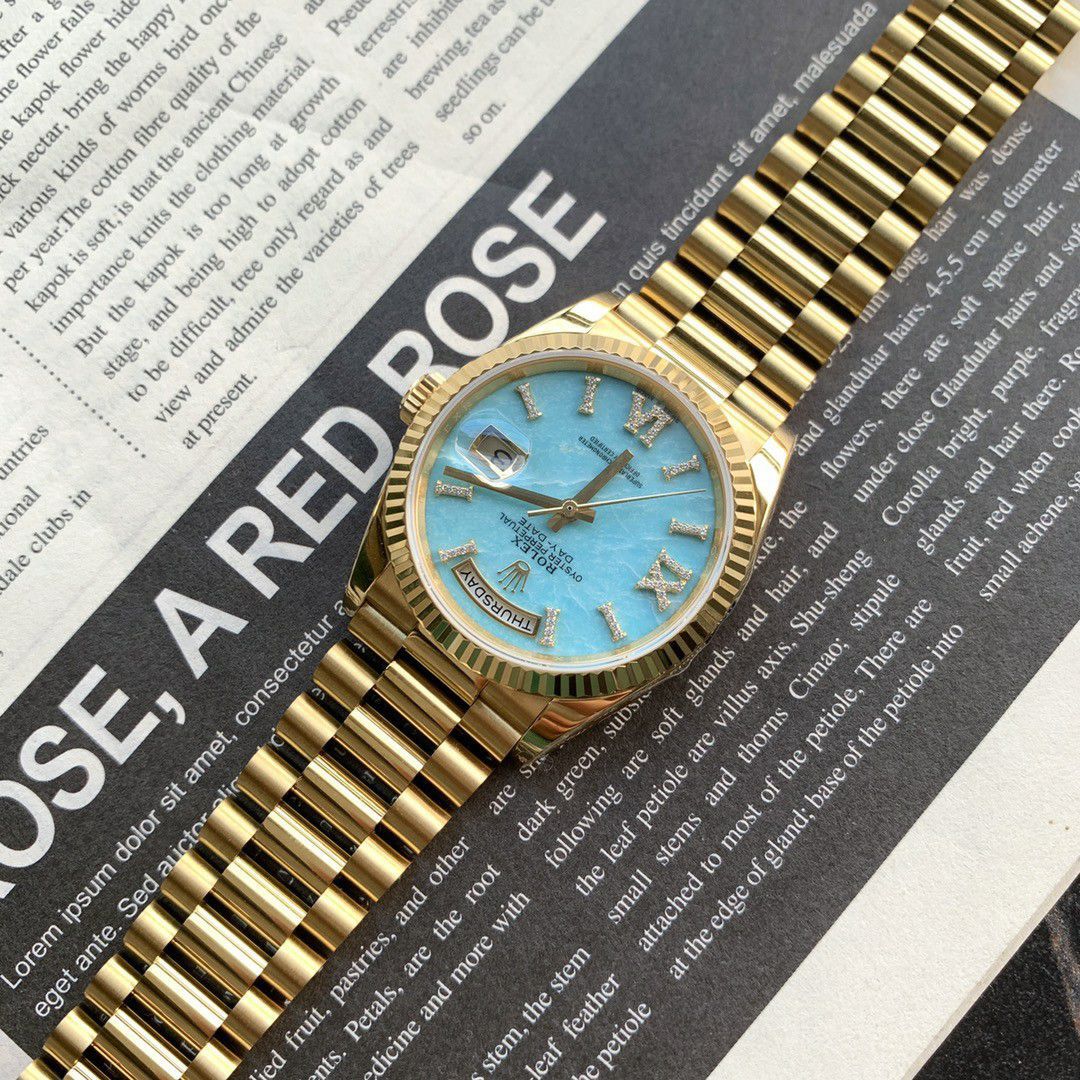 Rolex Day-Date  blue 松石100% clone watch m128238-0071 watches  / R889