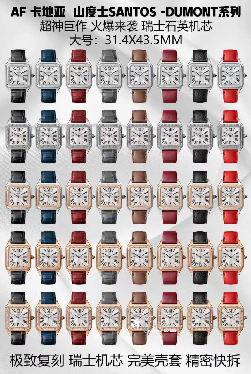 AF Cartier Santos large  Medium  set WJSA0016，WJSA0017，WJSA0019TOP clone watch / K377