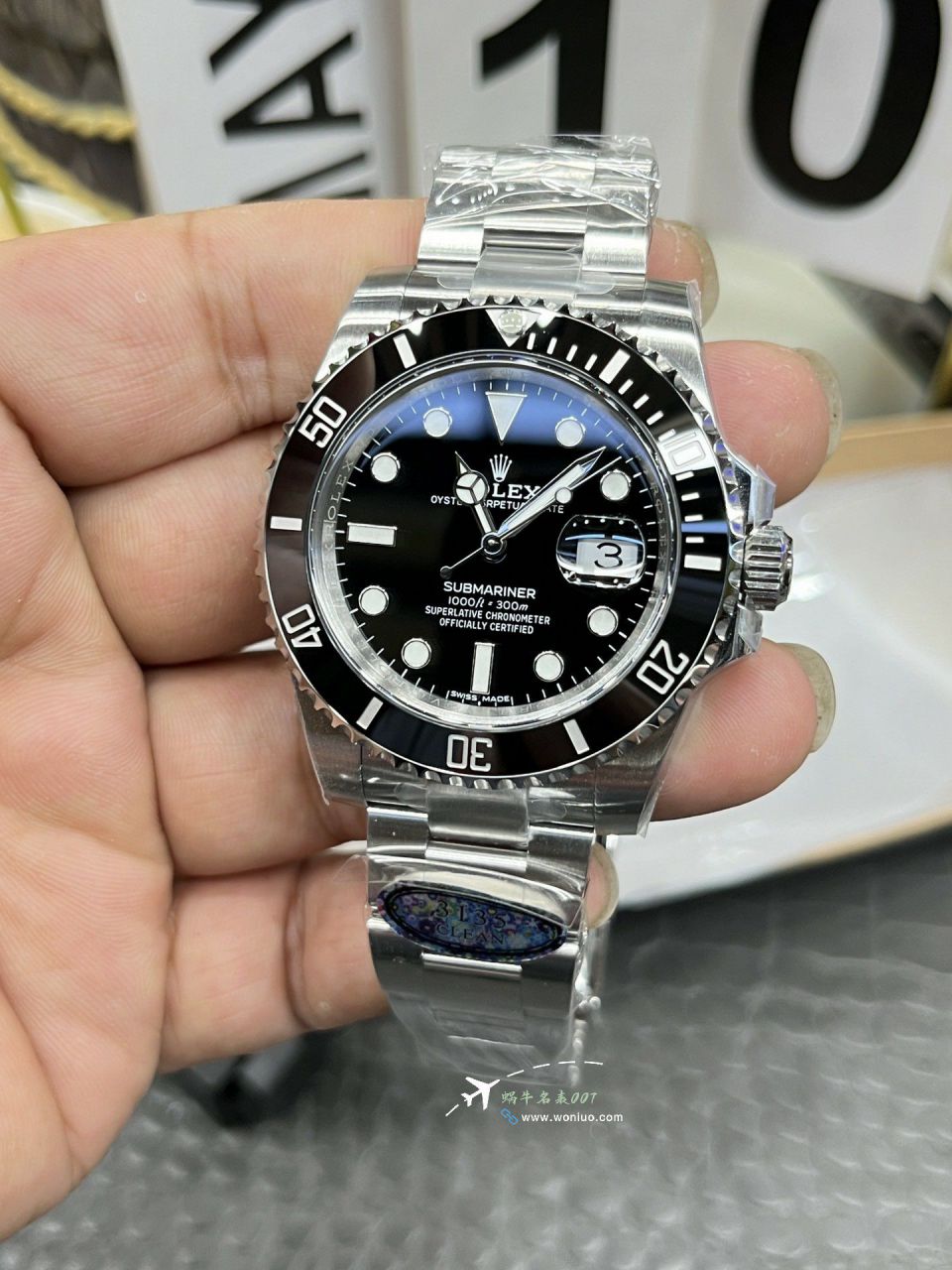 clean Factory Rolex Submariner  series M116610LN-0001  Black dial c Factory   clone  Submariner Date  watch / R896