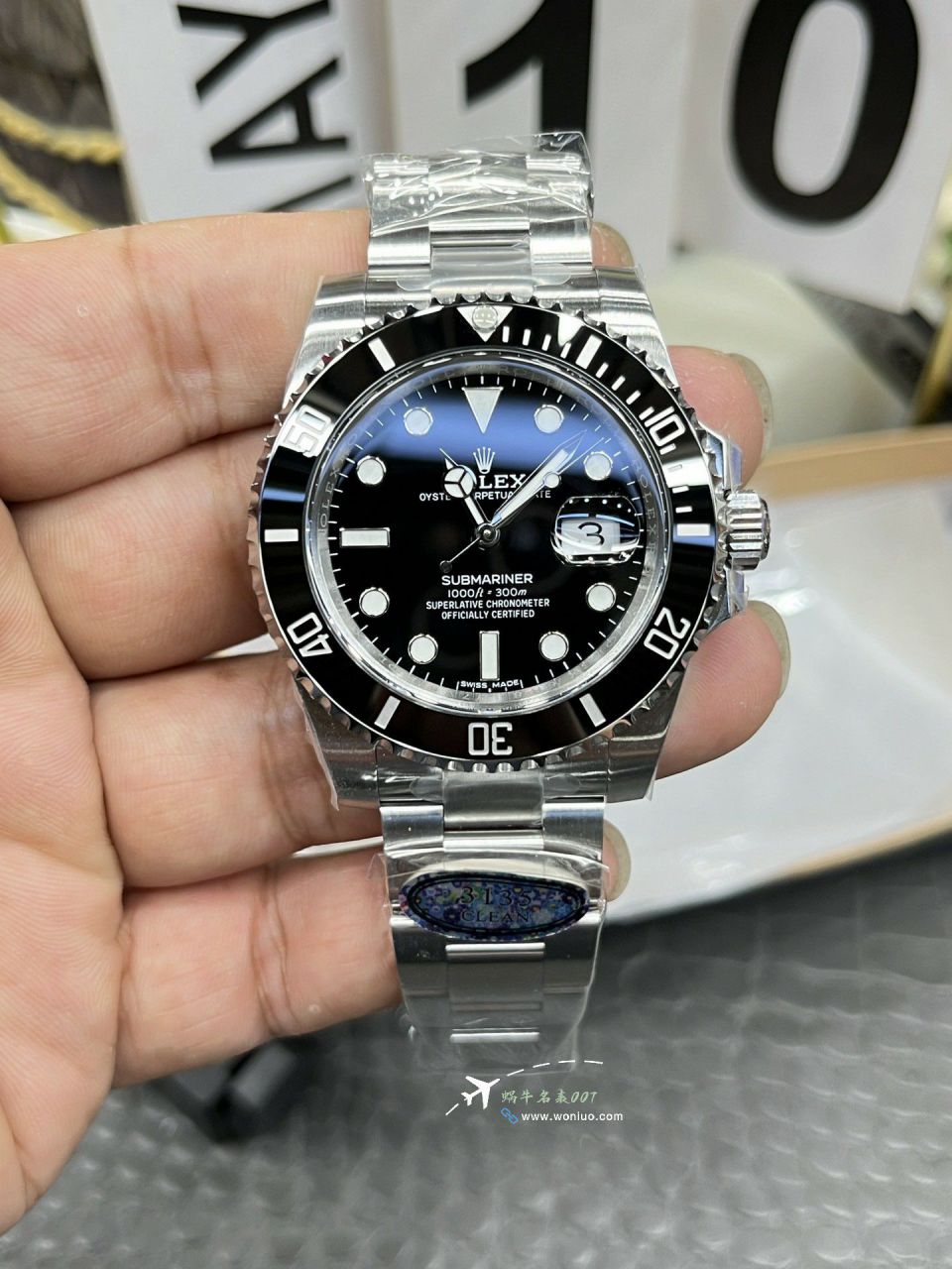 clean Factory Rolex Submariner  series M116610LN-0001  Black dial c Factory   clone  Submariner Date  watch / R896