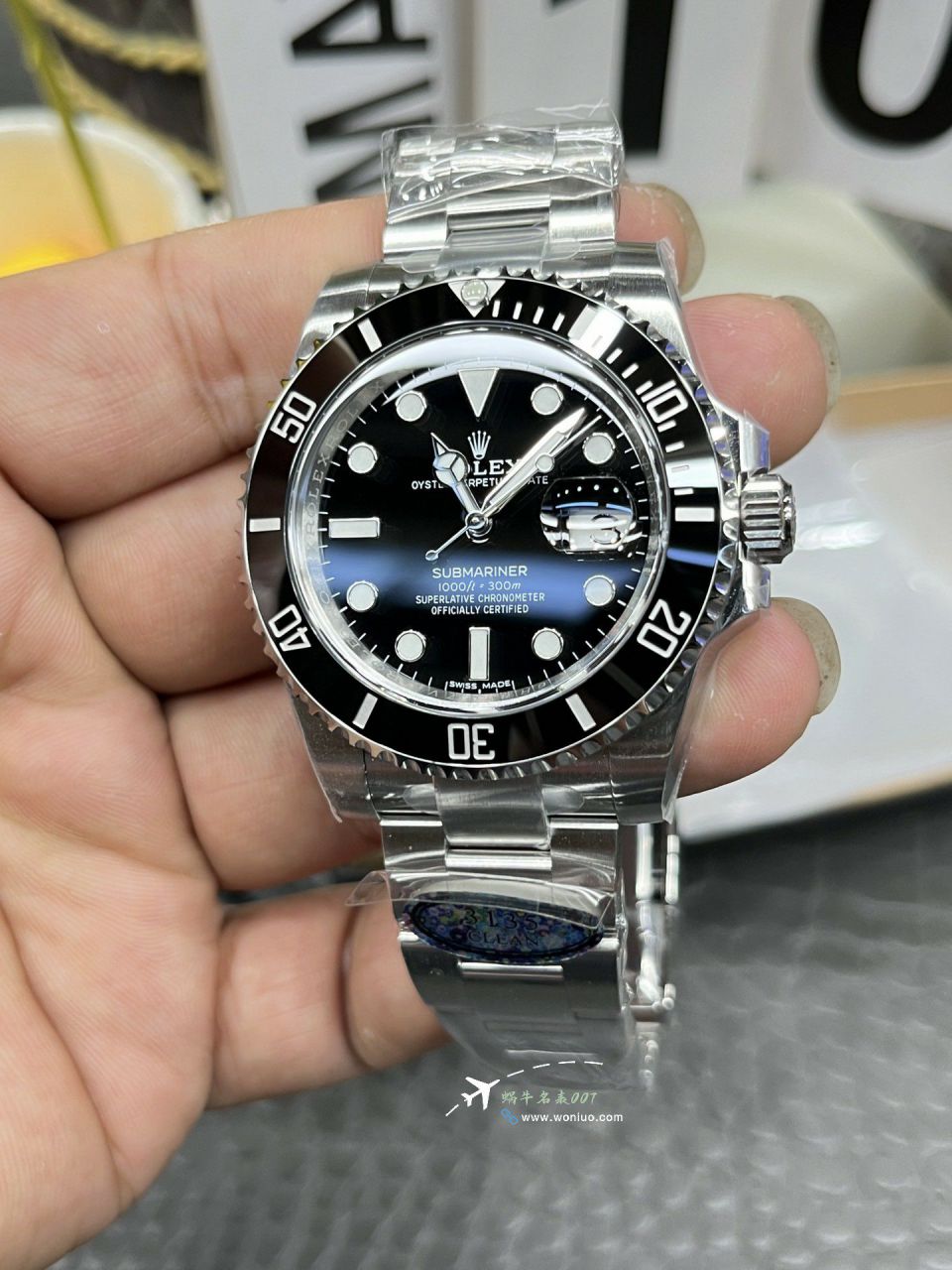 clean Factory Rolex Submariner  series M116610LN-0001  Black dial c Factory   clone  Submariner Date  watch / R896