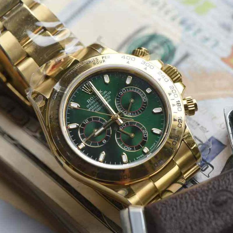 QF Matching weight version 172g Rolex Daytona  Green-faced Gold Daytona   clone watch m116508-0013 watches 
