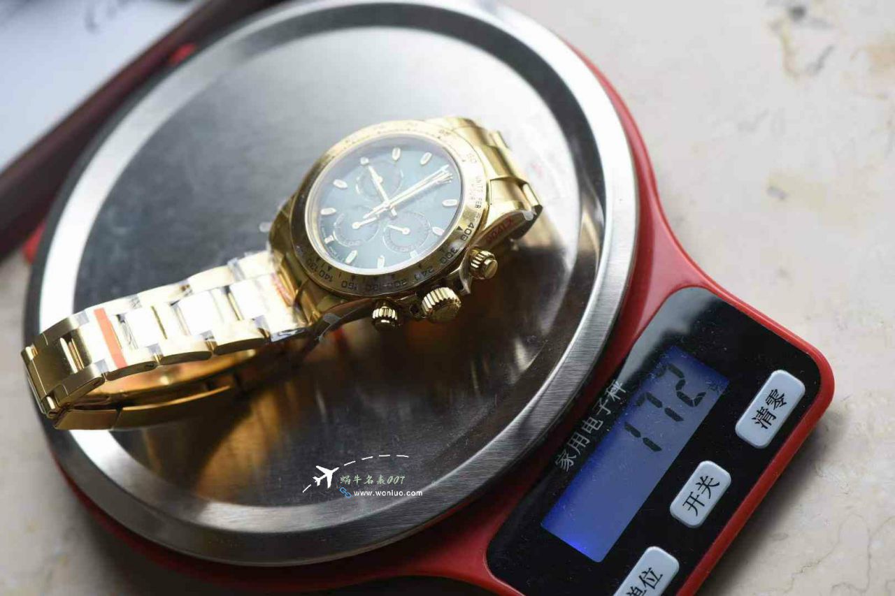 QF Matching weight version 172g Rolex Daytona  Green-faced Gold Daytona   clone watch m116508-0013 watches  / R906