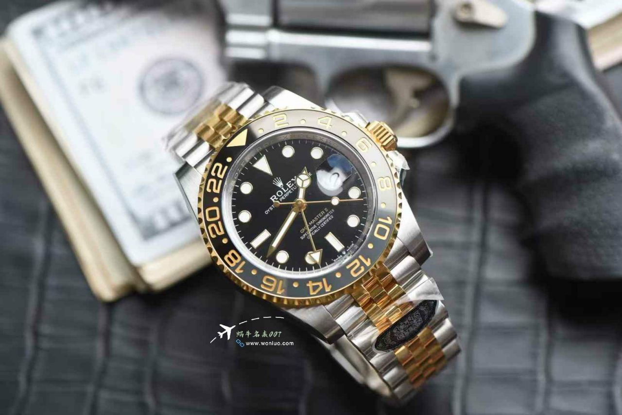 Clean Rolex GMT-Master GMT Two-Tone Gold  Preserved egg bezel    clone watch m126713grnr-0001 watches  / R908