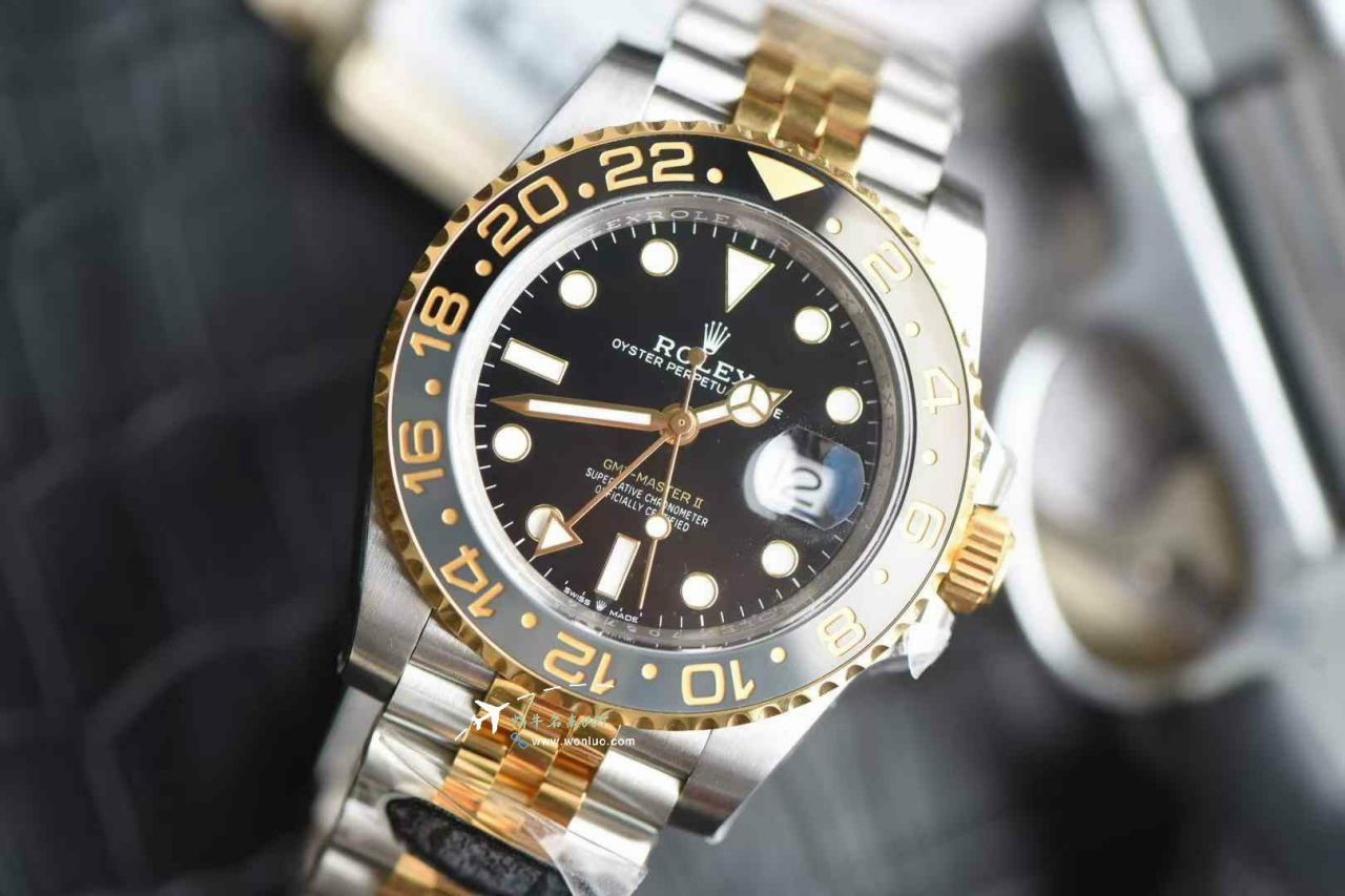 Clean Rolex GMT-Master GMT Two-Tone Gold  Preserved egg bezel    clone watch m126713grnr-0001 watches  / R908