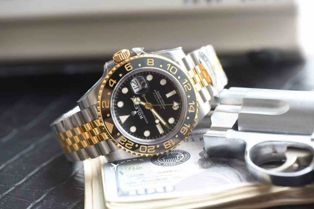 Clean Rolex GMT-Master GMT Two-Tone Gold  Preserved egg bezel    clone watch m126713grnr-0001 watches  / R908