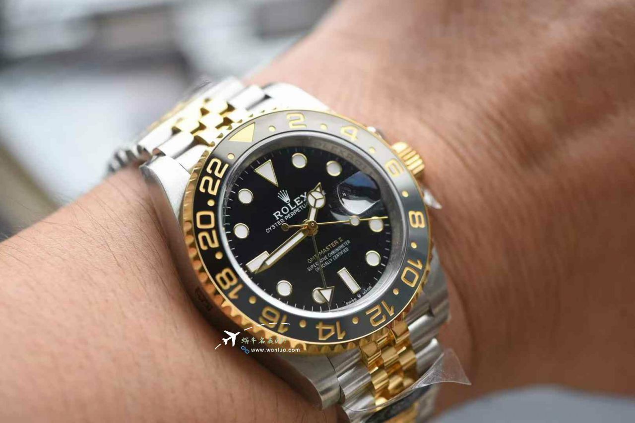Clean Rolex GMT-Master GMT Two-Tone Gold  Preserved egg bezel    clone watch m126713grnr-0001 watches  / R908