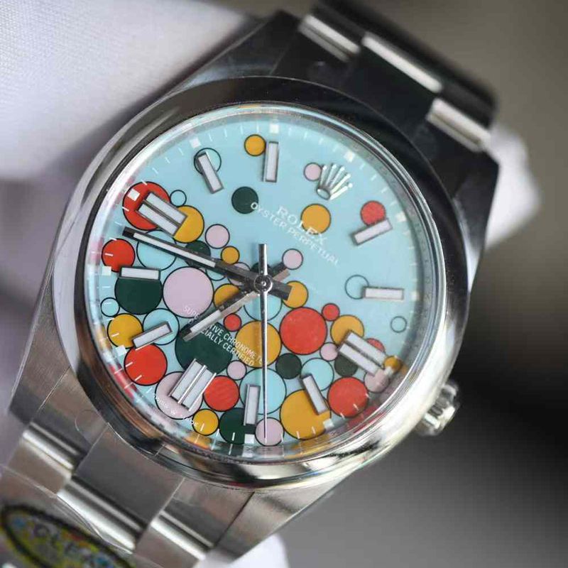 Video review Clean Rolex Oyster Perpetual  Rainbow  Balloon  Dial 100% clone 124300-0008（ 41 mm ） watches 