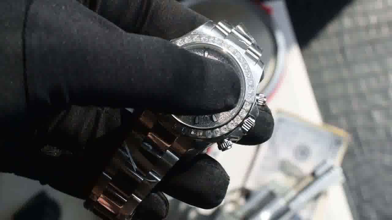  Customized  Deluxe Heavy Edition Rolex Cosmograph  ice   blue circle Daytona  clone 116576TBR watches  / R931