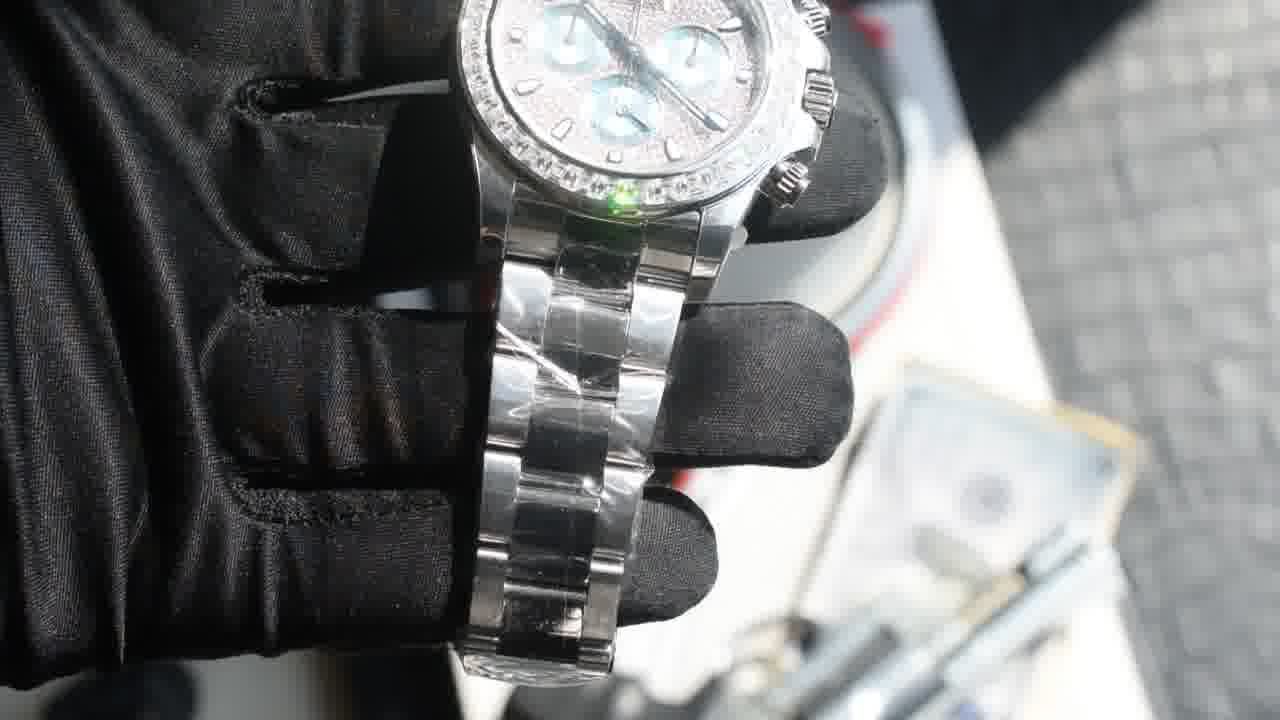  Customized  Deluxe Heavy Edition Rolex Cosmograph  ice   blue circle Daytona  clone 116576TBR watches  / R931