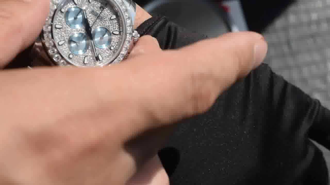  Customized  Deluxe Heavy Edition Rolex Cosmograph  ice   blue circle Daytona  clone 116576TBR watches  / R931