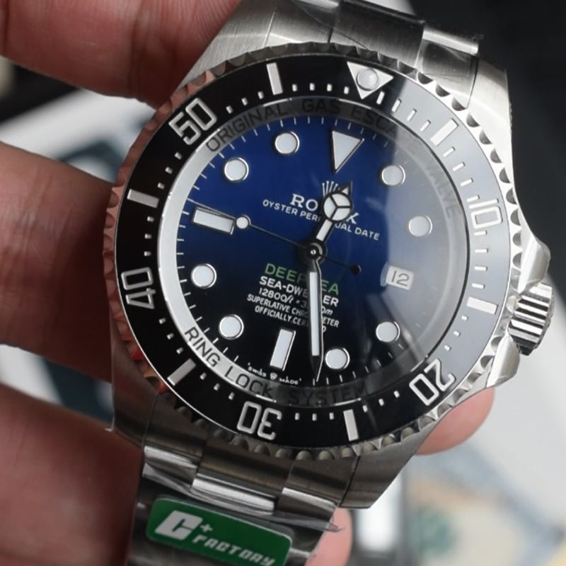 C+ Rolex SEA-DEWLLER Gradient Blue  Submariner m126660-0002  clone watch