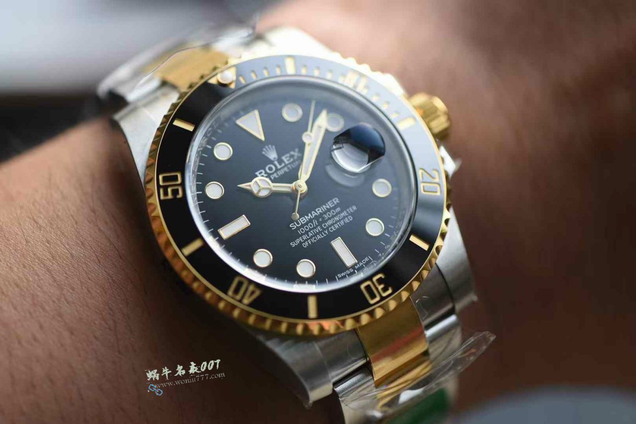 C+ Matching weight version 172 gram  Rolex Submariner  Two-Tone Gold  Submariner Date  clone 116613LN-0001 Black dial  watches  / R939