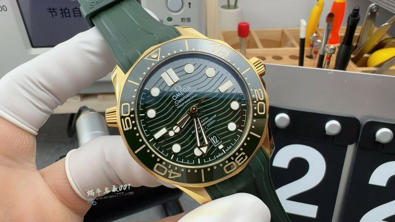 VS Omega Seamaster 300 meters Green Grass Guangzhou clone watch210.62.42.20.10.001 watches  / VS822