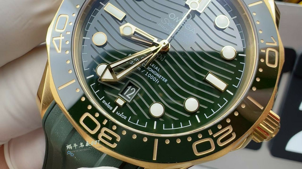 VS Omega Seamaster 300 meters Green Grass Guangzhou clone watch210.62.42.20.10.001 watches  / VS822