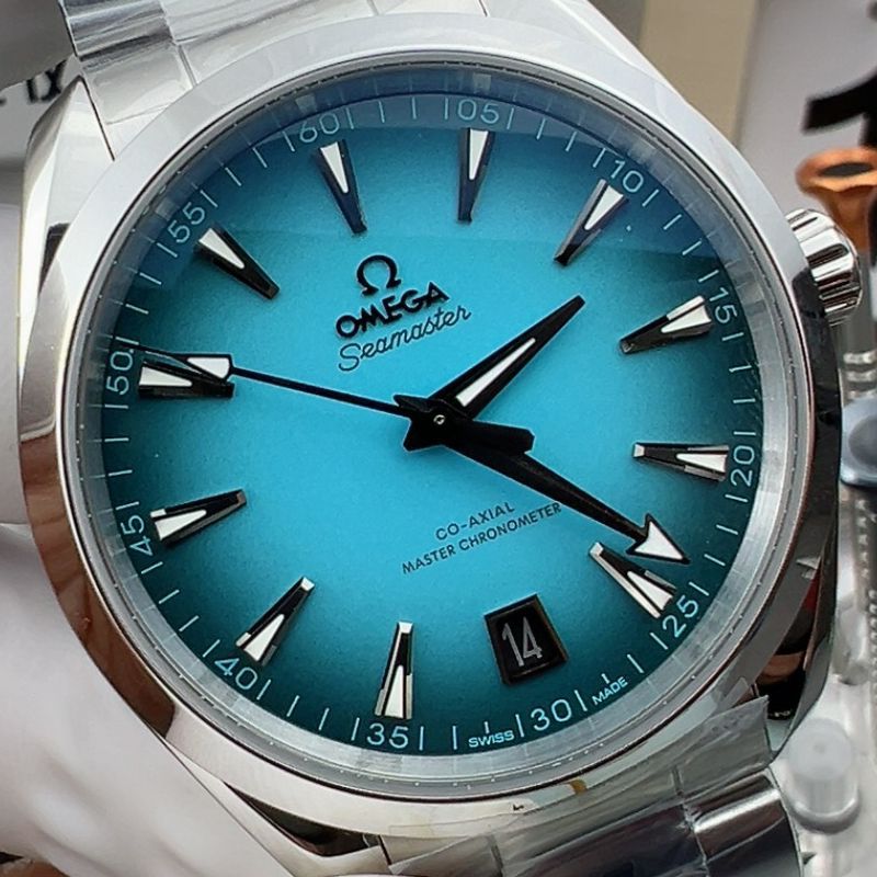 VS Omega  Gradient Turquoise  Seamaster 150TOP clone 220.10.41.21.03.006 watches 