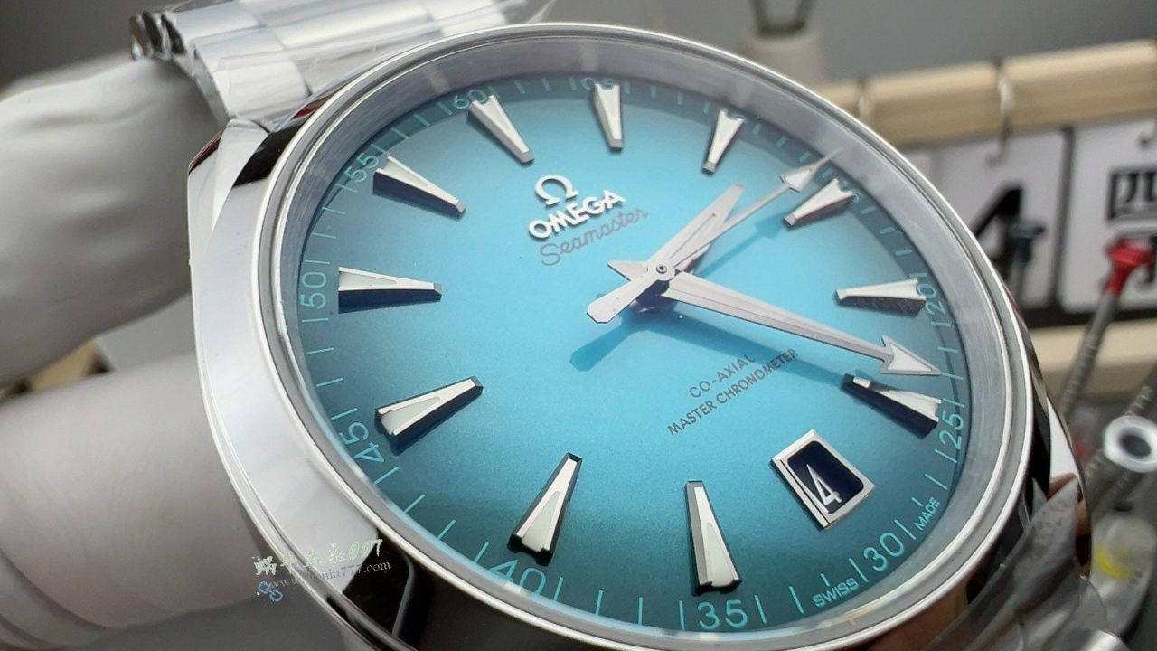 VS Omega  Gradient Turquoise  Seamaster 150TOP clone 220.10.41.21.03.006 watches  / VS826