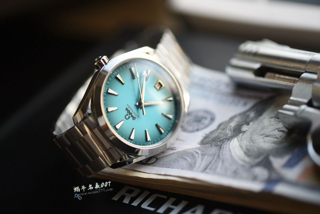VS Omega  Gradient Turquoise  Seamaster 150TOP clone 220.10.41.21.03.006 watches  / VS826