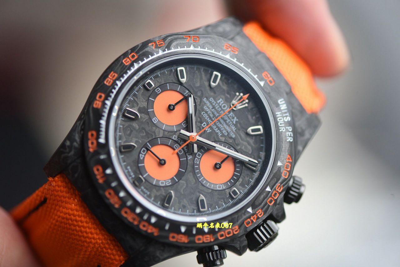 N Factory  industry Highest Version Diw  Customized version ROLEX  Daytona  complete carbon fiber case  watches  / R989