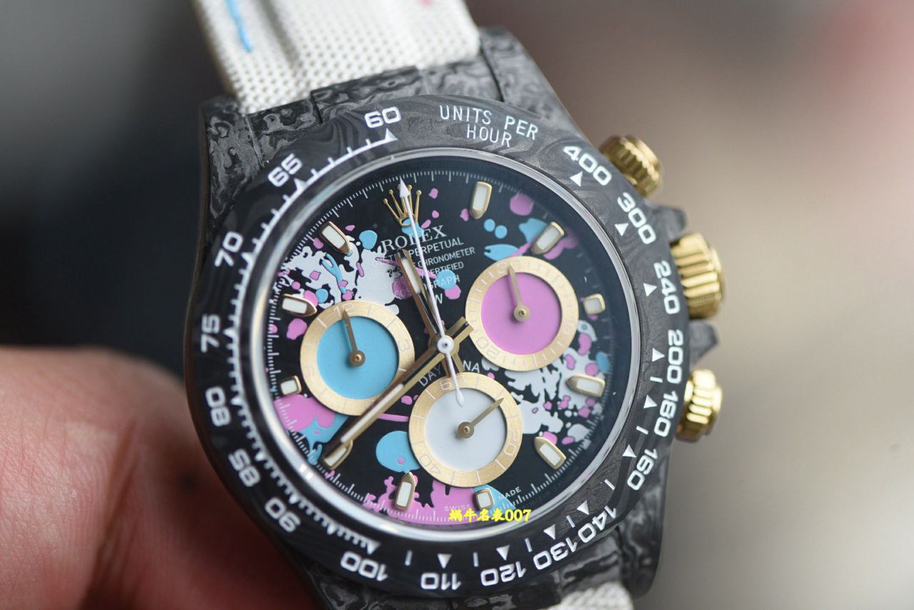 N Factory  industry Highest Version Diw  Customized version ROLEX  Daytona  complete carbon fiber case  watches  / R988