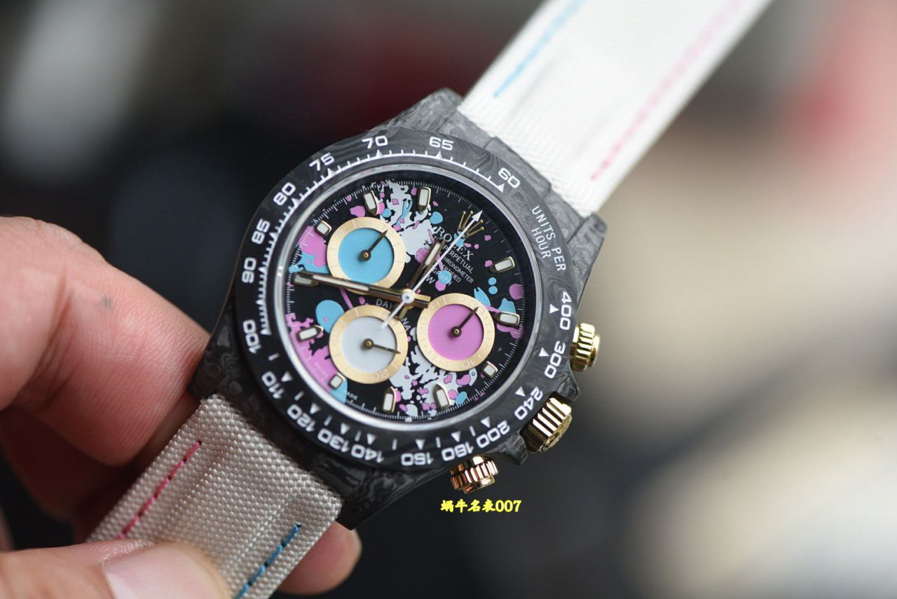 N Factory  industry Highest Version Diw  Customized version ROLEX  Daytona  complete carbon fiber case  watches  / R989