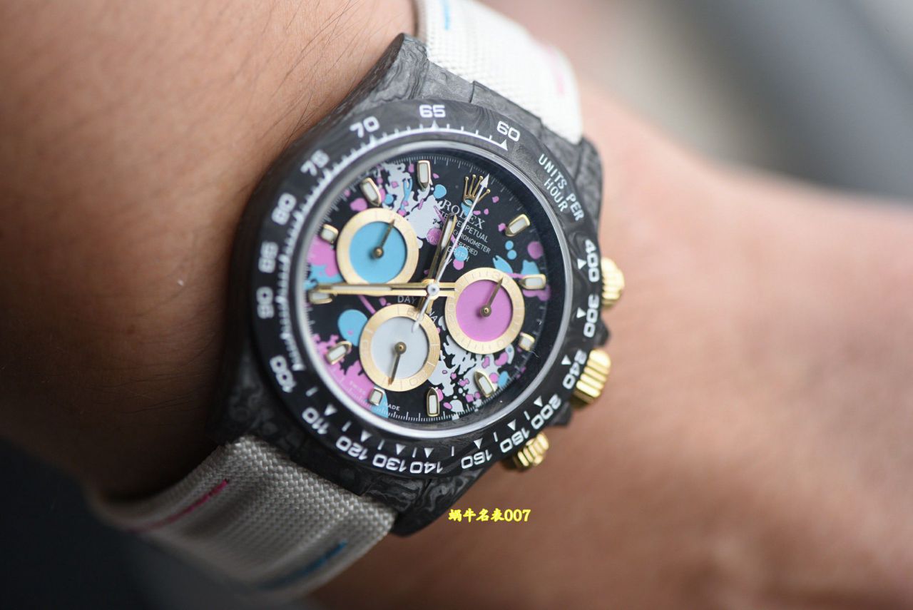 N Factory  industry Highest Version Diw  Customized version ROLEX  Daytona  complete carbon fiber case  watches  / R988