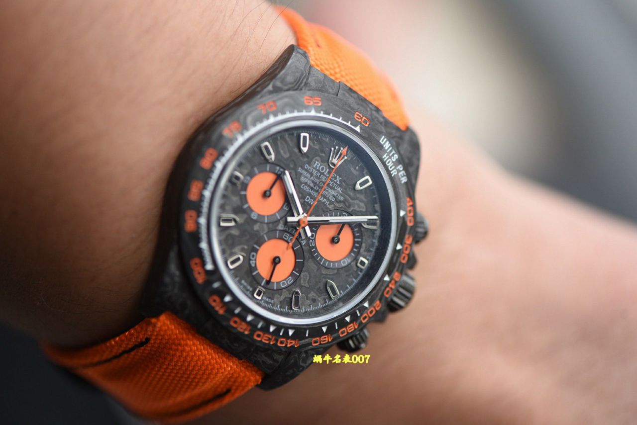 N Factory  industry Highest Version Diw  Customized version ROLEX  Daytona  complete carbon fiber case  watches  / R990