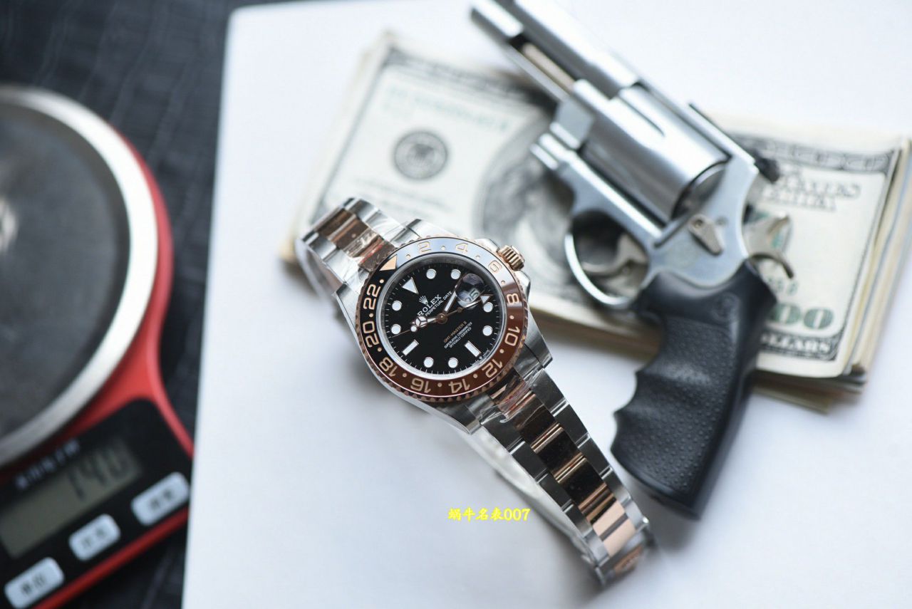  Video review  Gold-plated  Matching weight version Rolex GMT-Master  Sarsaparilla bezel m126711chnr-0002TOP clone watches  / R1013