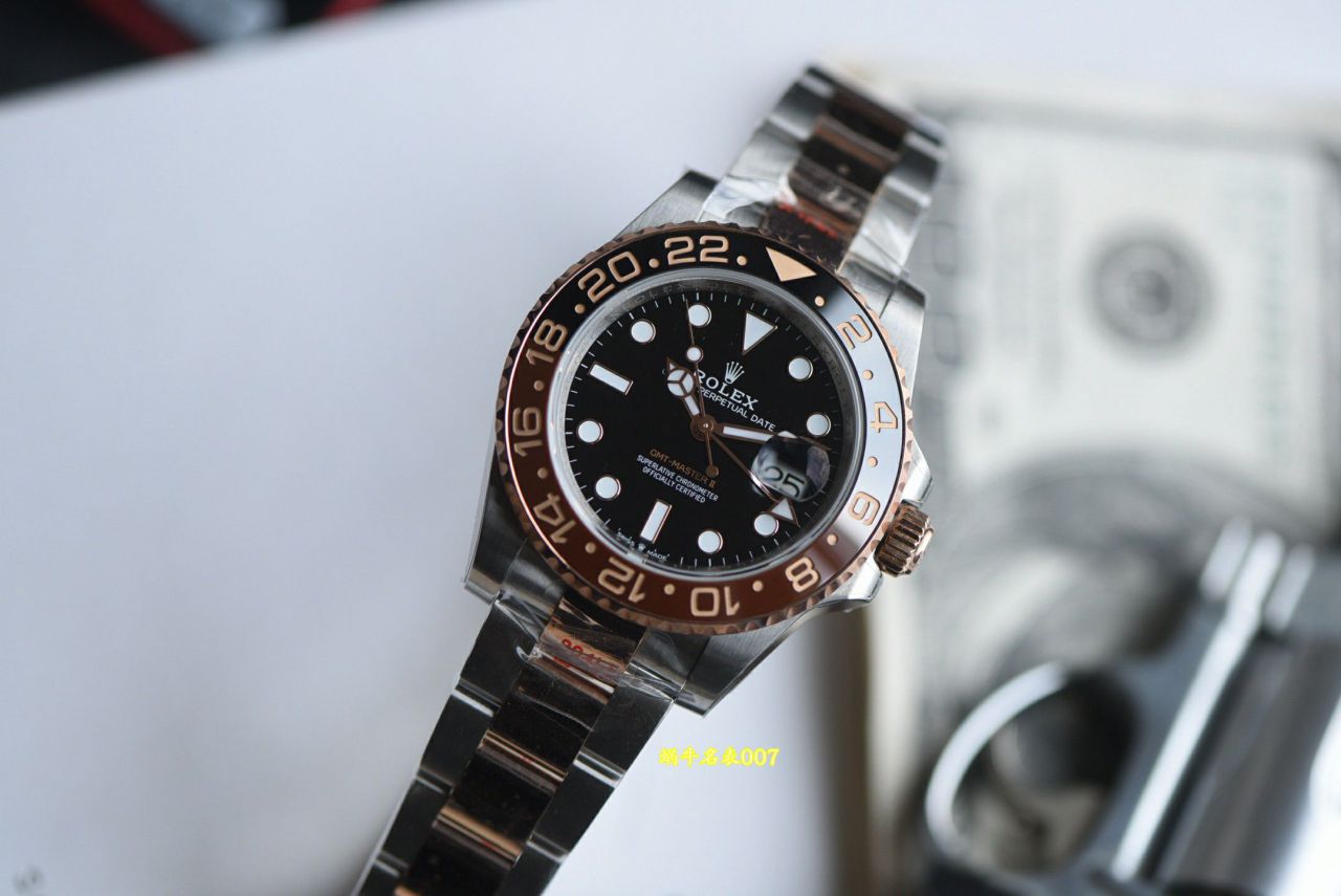  Video review  Gold-plated  Matching weight version Rolex GMT-Master  Sarsaparilla bezel m126711chnr-0002TOP clone watches  / R1013