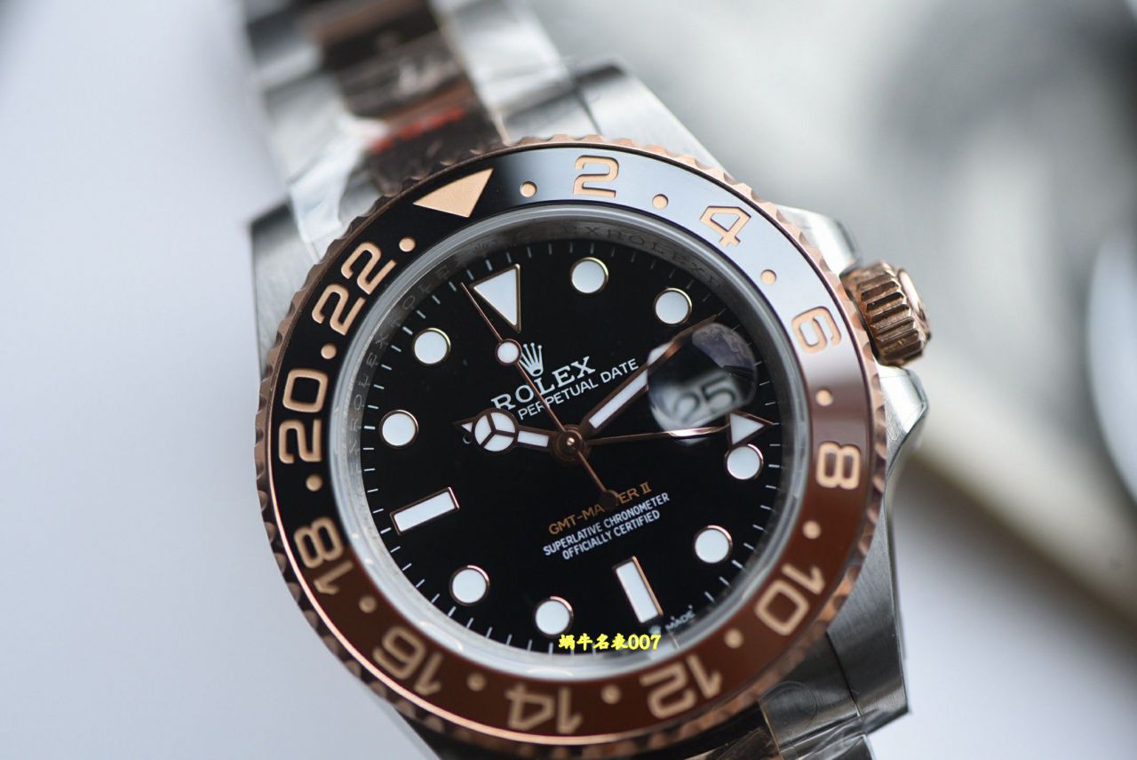  Video review  Gold-plated  Matching weight version Rolex GMT-Master  Sarsaparilla bezel m126711chnr-0002TOP clone watches  / R1013